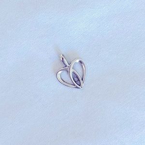 10K White Gold Celtic Heart Pendant